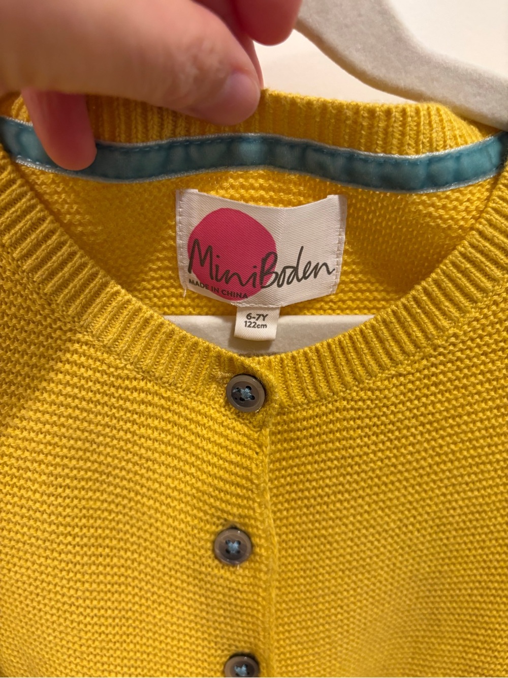 Mini Boden Mustard Ribbed Button-Up Cardigan - Picture 2 of 4